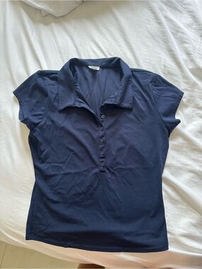 Garage Navy Polo Top - Women's Short Sleeve Shirt

like new 
size L